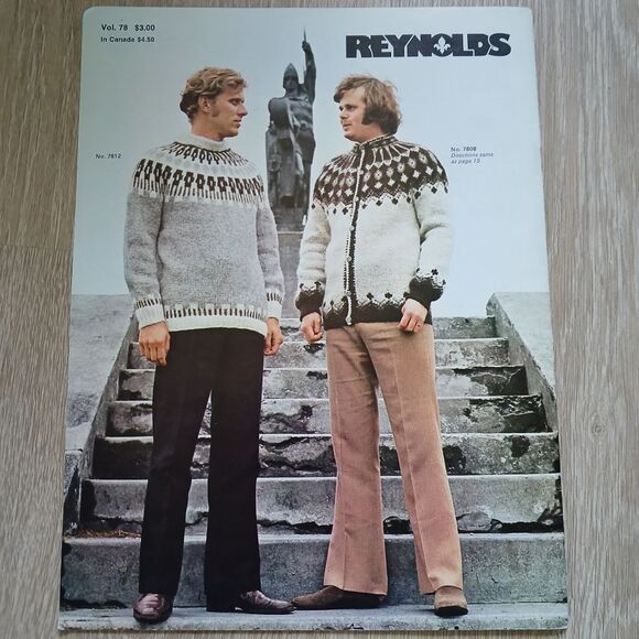 Vintage 1970's Reynolds Yarn Icelandic Lopi Wool Sweater Patterns Vol 78 - Picture 5 of 15